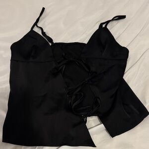 SHEIN Black Lace-Up Camisole